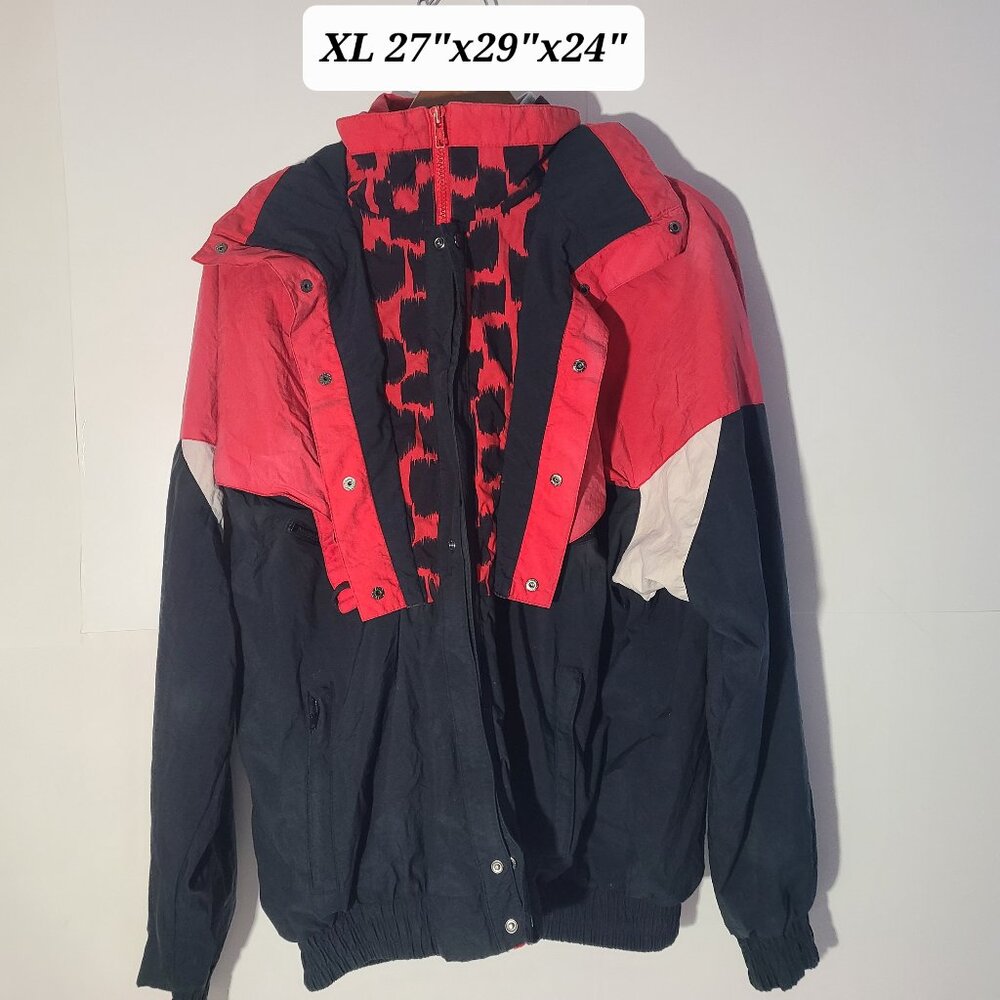 Vintage 1993 Winston Cigarettes Colorblock Full Zip Hooded Faded XL Jacket